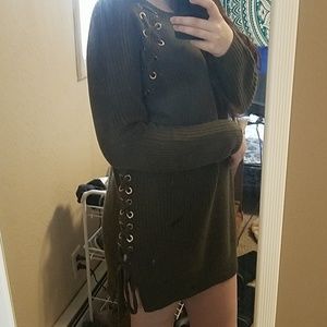 Olive sweater dress